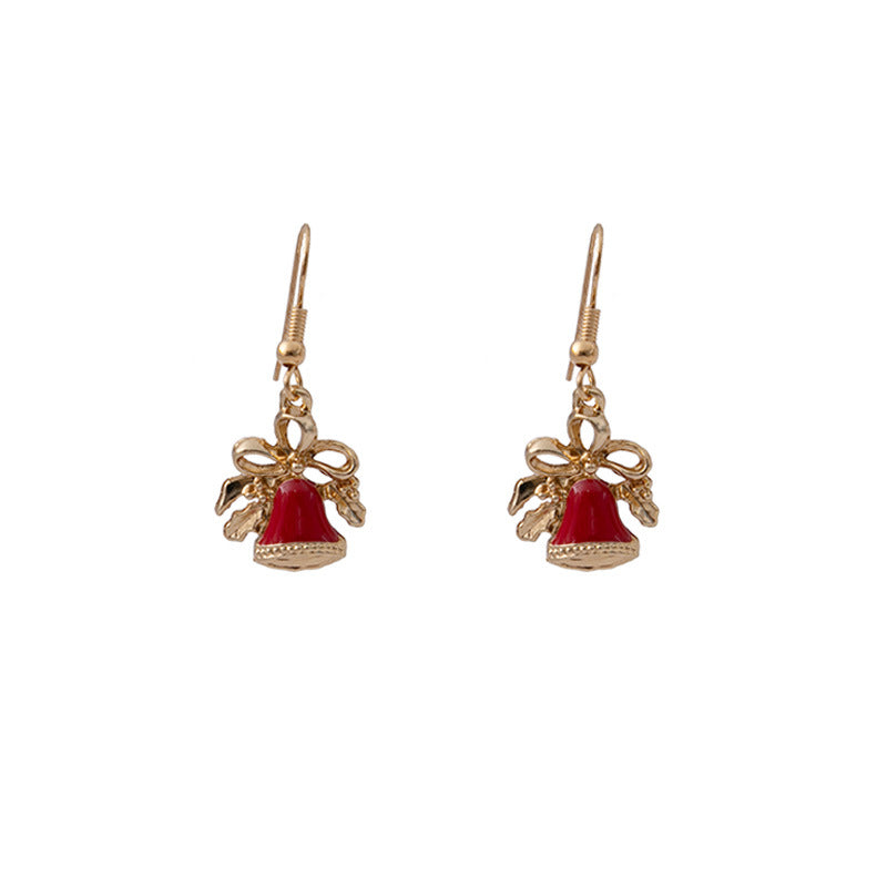 Wholesale Candy Cane Bell Elk Earrings